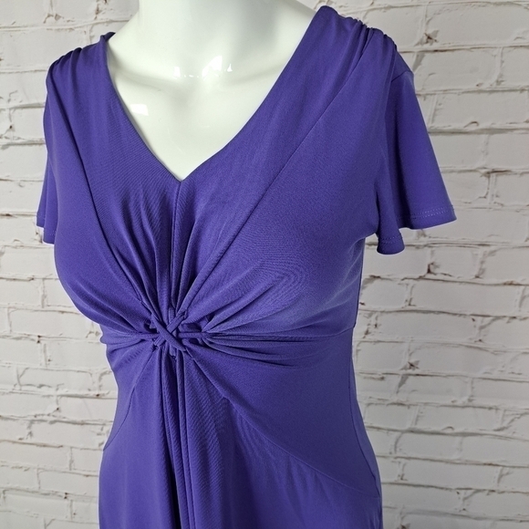 Daisy Fuentes Purple Twist Knot Top Short Sleeve - Picture 2 of 10